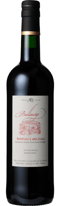Abbé Rous - Baillaury 5 ans - Vin Doux Naturel Banyuls
